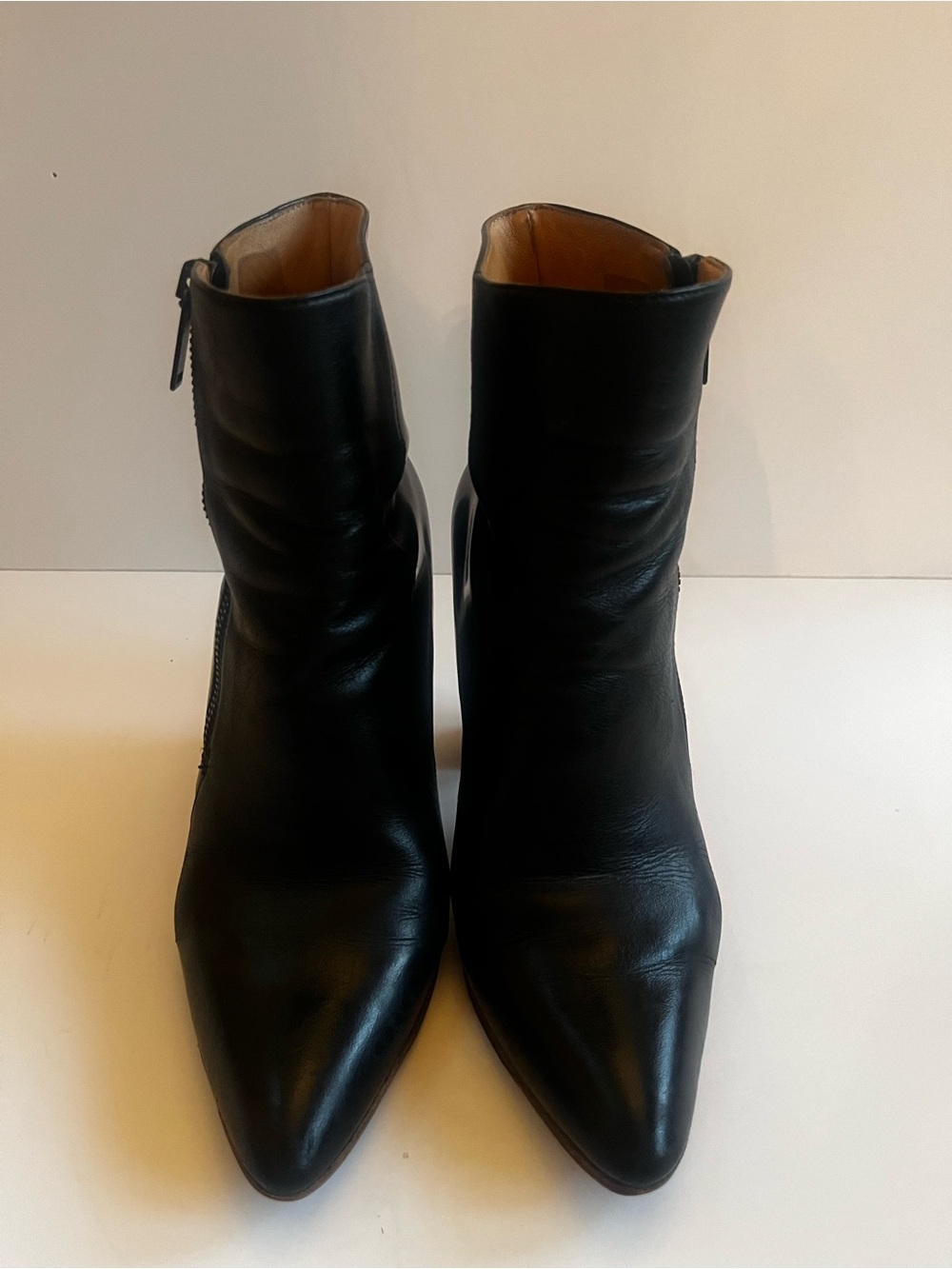 John Fluevog Black Pointed Ankle Booties